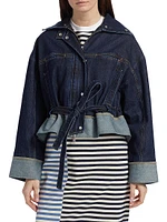 Boxy Peplum Hem Denim Jacket