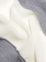 Tie-Back Chiffon Crewneck Sweatshirt