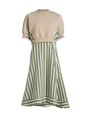 Sweatshirt Combo Midi-Dress