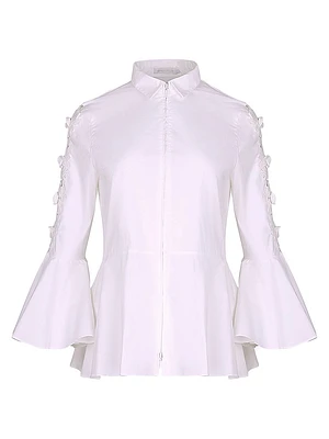 Coline Appliqué Cotton Zip-Front Shirt