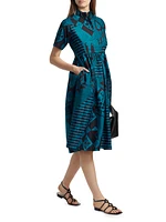 Tobi Pleated Printed Cotton Midi-Dress