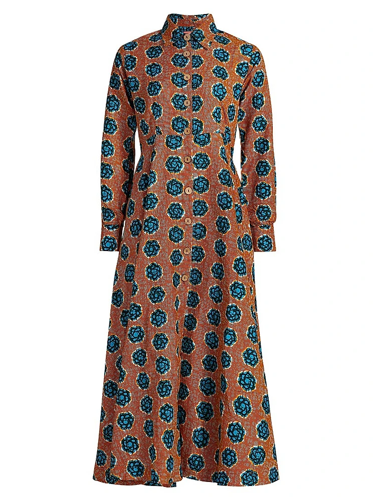 Fayo Printed A-Line Midi-Dress