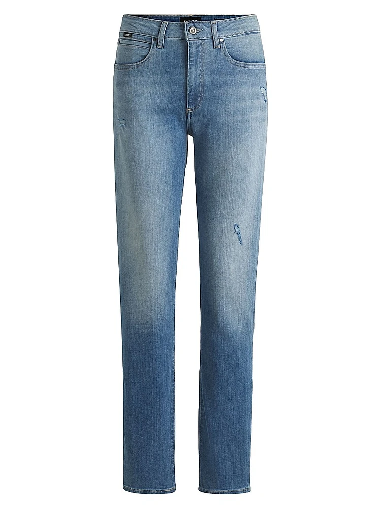 Slim-Fit Jeans Washed Stretch Denim