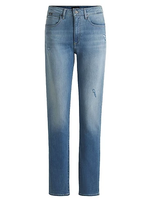 Slim-Fit Jeans Washed Stretch Denim