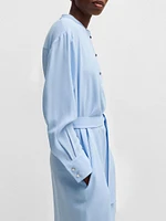 Belted Dress with Snap Placket