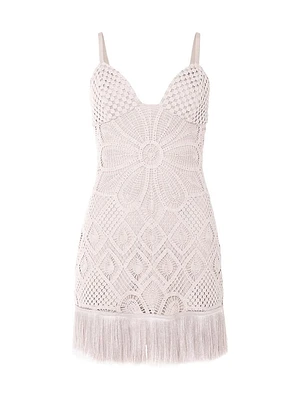 Flower Crochet Sweetheart Minidress