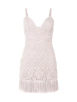 Flower Crochet Sweetheart Minidress