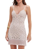 Flower Crochet Sweetheart Minidress