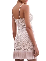 Flower Crochet Sweetheart Minidress