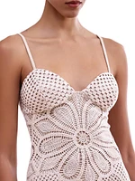 Flower Crochet Sweetheart Minidress