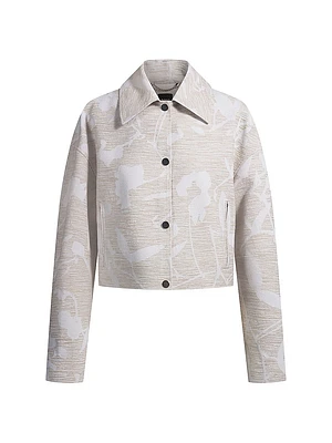Relaxed-Fit Blazer with Floral Structure