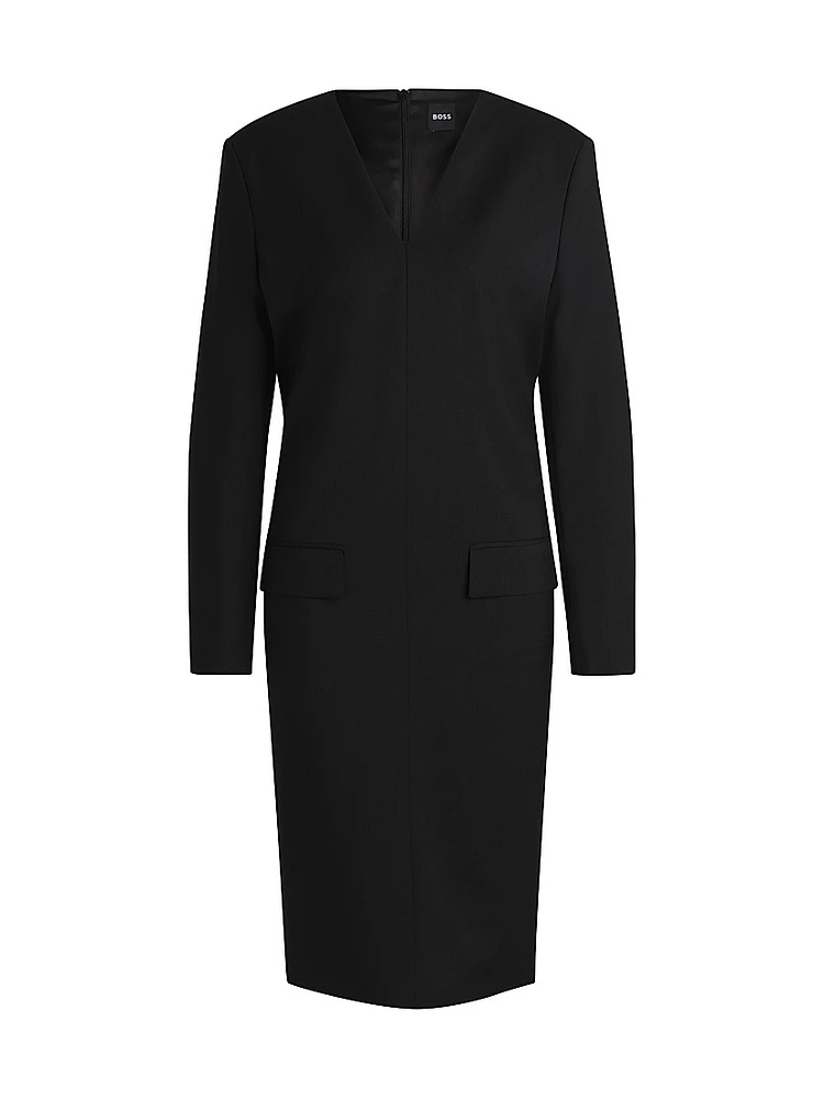 Tailored V-Neck Dress