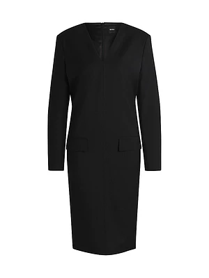Tailored V-Neck Dress
