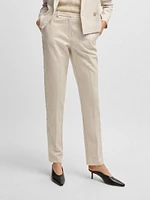 Relaxed-Fit Trousers Melange Stretch Fabric