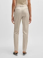 Relaxed-Fit Trousers Melange Stretch Fabric