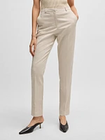 Relaxed-Fit Trousers Melange Stretch Fabric