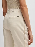 Relaxed-Fit Trousers Melange Stretch Fabric