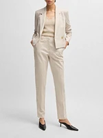 Relaxed-Fit Trousers Melange Stretch Fabric