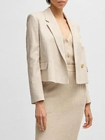 Regular-Fit Blazer Melange Stretch Fabric