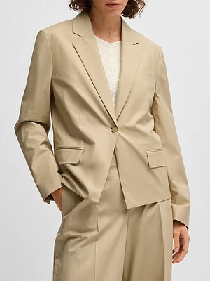 Single-Button Blazer Airy Stretch Cotton