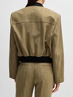 Relaxed-Fit Jacket Herringbone Stretch Fabric