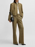 Relaxed-Fit Jacket Herringbone Stretch Fabric