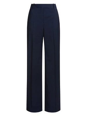Regular-Fit Trousers in Micro-Check Virgin Wool