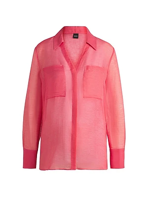 V-Neck Blouse Ramie