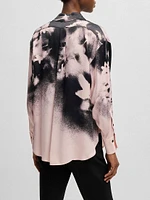 Tailored Blouse with Floral Print