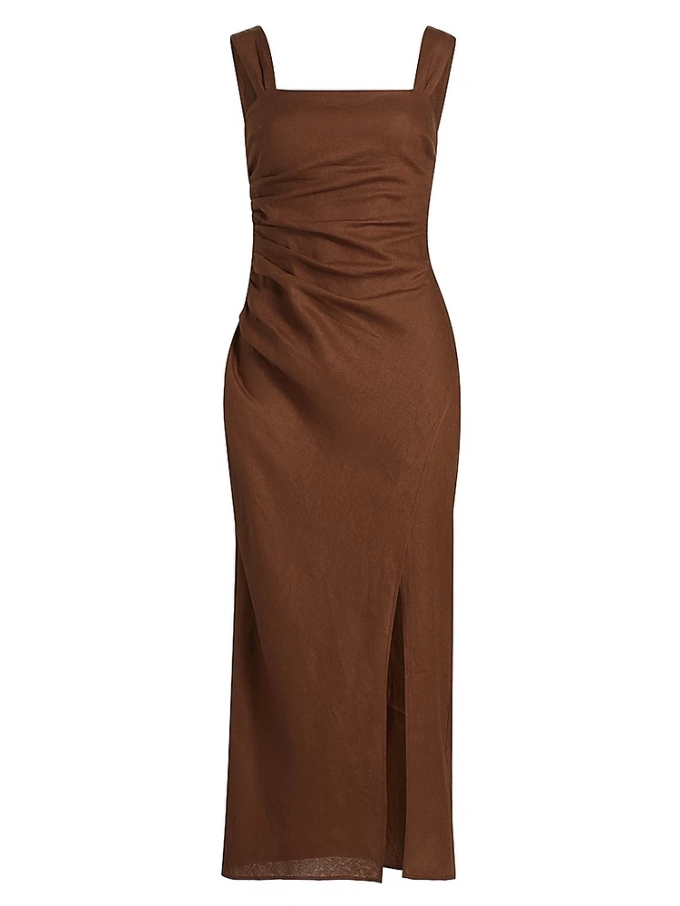 Clemente Linen Midi-Dress