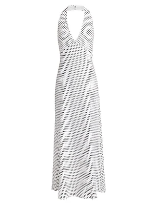 Delilah Linen Halterneck Maxi Dress