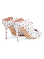 Maureen 85MM Floral-Print Canvas Mules