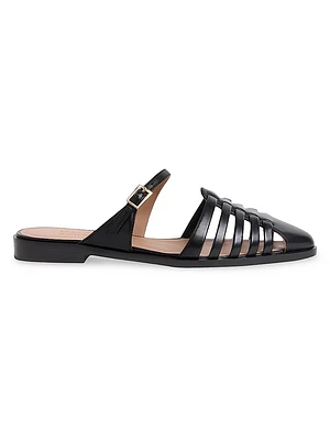 Eleonora Leather Flat Mules