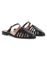 Eleonora Leather Flat Mules