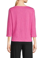 Stretch-Linen Boatneck Top