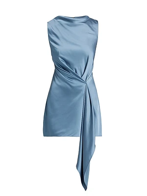 Alyssa Satin Asymmetric Minidress