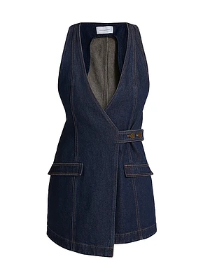 Micah Denim Wrap Minidress