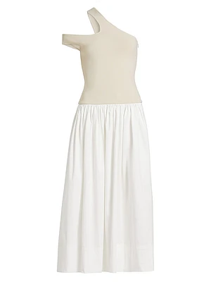 Tori Stretch-Cotton Cut-Out Midi-Dress