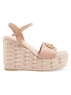 VLogo Signature 120MM Wedge Sandals Calfskin