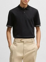 Mercerized-Cotton Regular-Fit Polo Shirt with Stripe Trims
