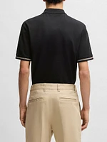 Mercerized-Cotton Regular-Fit Polo Shirt with Stripe Trims