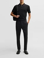 Structured-Cotton Polo Shirt with Zip Placket