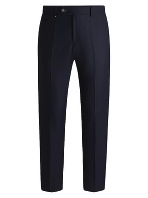 Slim-Fit Trousers Micro-Patterned Virgin Wool