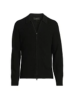 Ribbed Wool-Blend Zip-Up Shirt Jacket