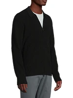 Ribbed Wool-Blend Zip-Up Shirt Jacket