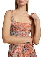 Rasha Paisley Shirred Tank