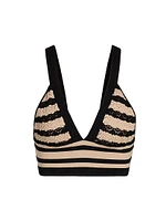 Reverie Striped Pointelle Knit Bra