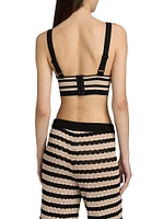 Reverie Striped Pointelle Knit Bra