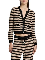 Orla Striped Pointelle Knit Cardigan