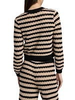 Orla Striped Pointelle Knit Cardigan